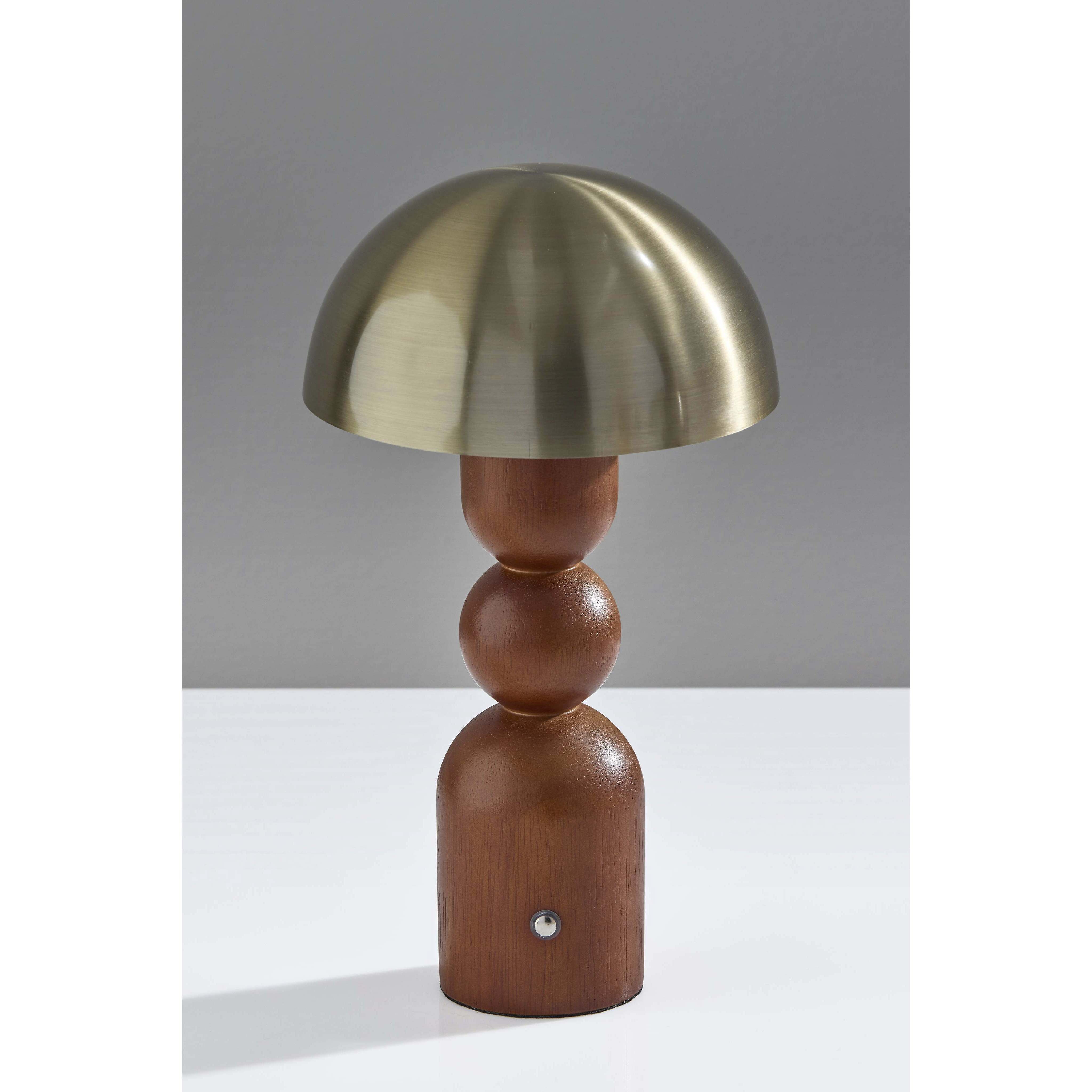 Connie 10.75 inch 2.00 watt Walnut and Antique Brass Cordless Table Lamp Portable Light