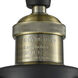 Franklin Restoration Beacon 1 Light 6 inch Black Antique Brass Semi-Flush Mount Ceiling Light in Matte White Glass, Franklin Restoration