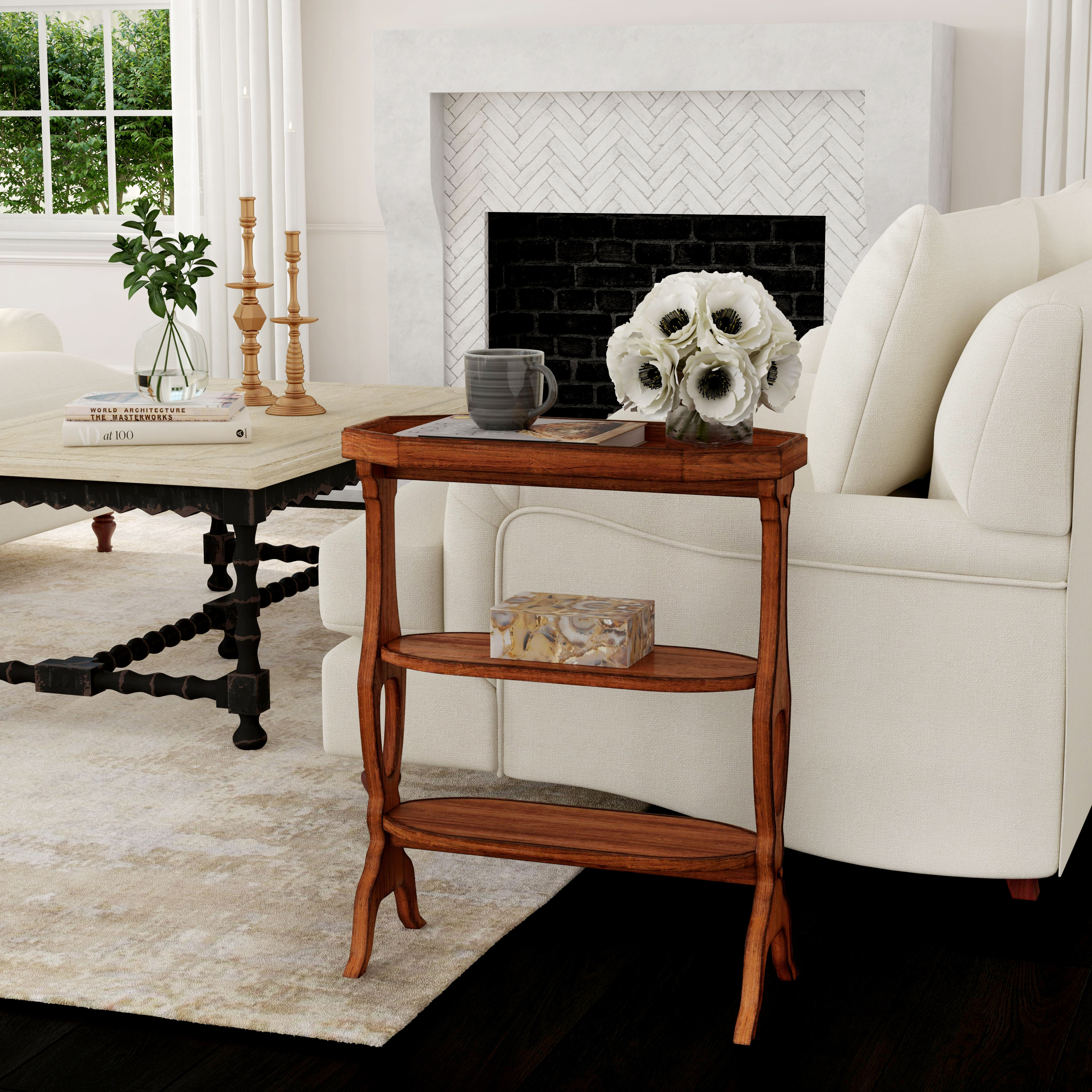Hadley Side Table in Medium Brown