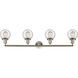 Franklin Restoration Beacon 4 Light 42 inch Brushed Satin Nickel Bath Vanity Light Wall Light in Seedy Glass, Franklin Restoration