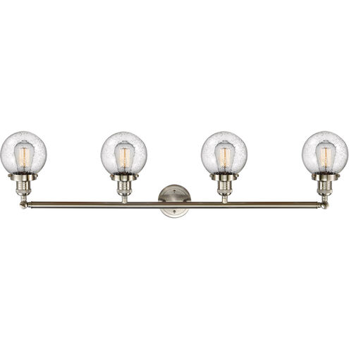 Franklin Restoration Beacon LED 42 inch Brushed Satin Nickel Bath Vanity Light Wall Light in Seedy Glass, Franklin Restoration