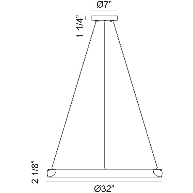 Maverick LED 32 inch Matte Black Pendant Ceiling Light
