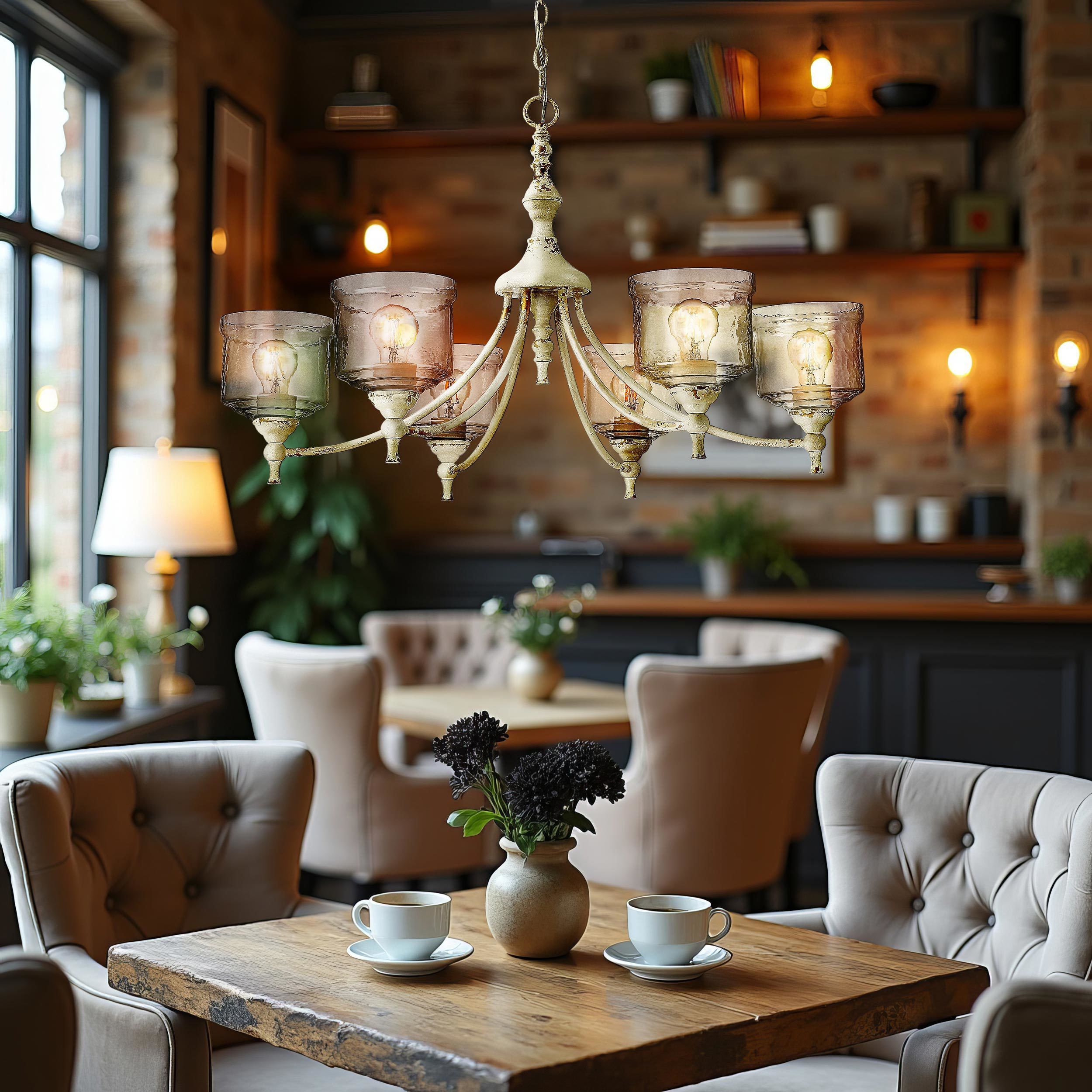 Keating 33.5 inch 60.00 watt Antique Ivory Chandelier Ceiling Light