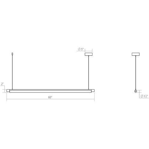 Keel LED 60 inch Satin White Pendant Ceiling Light in 3000K