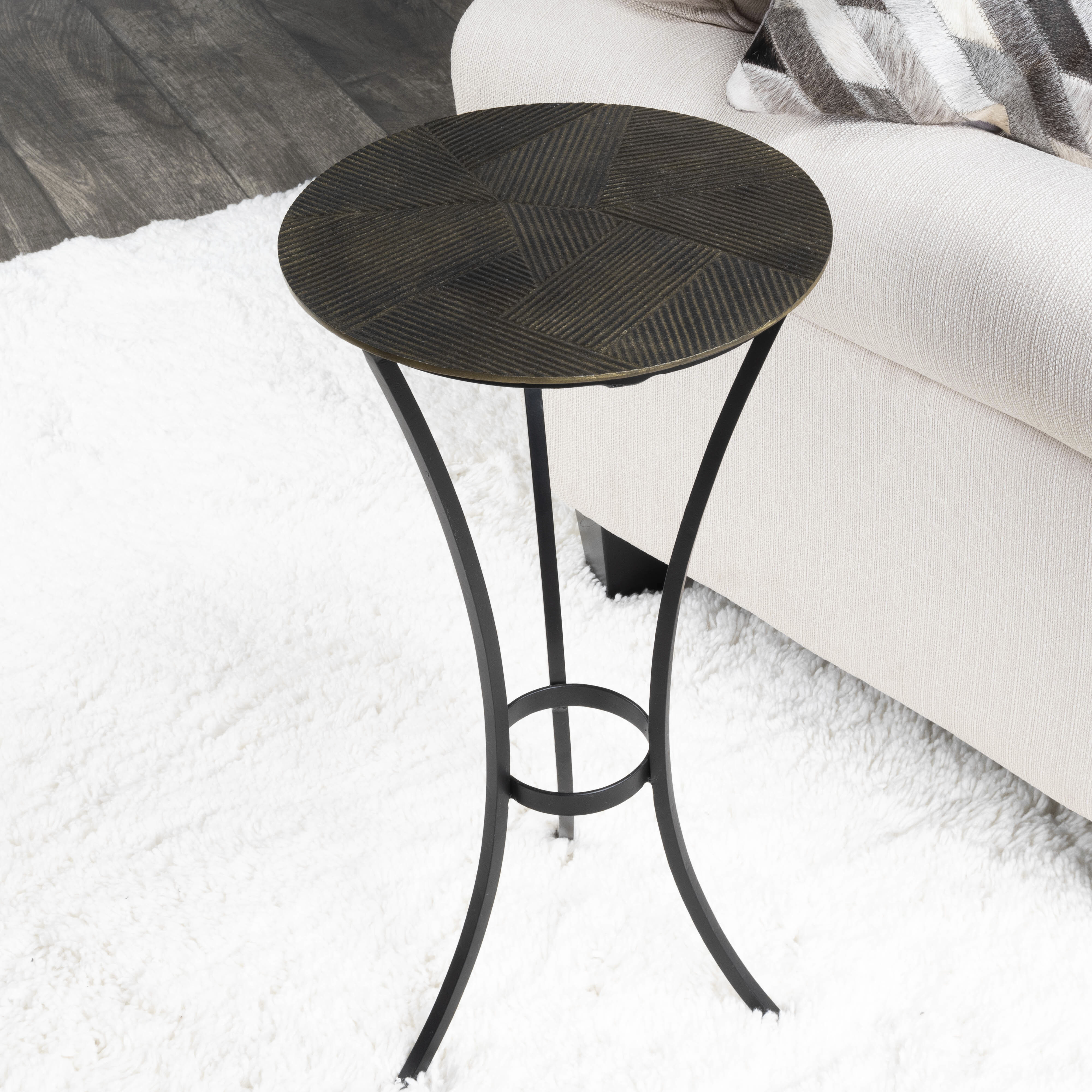 Gaston Round Metal End or Side Table