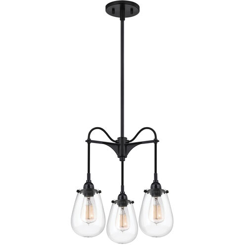 Chelsea 3 Light 15 inch Satin Black Pendant Ceiling Light