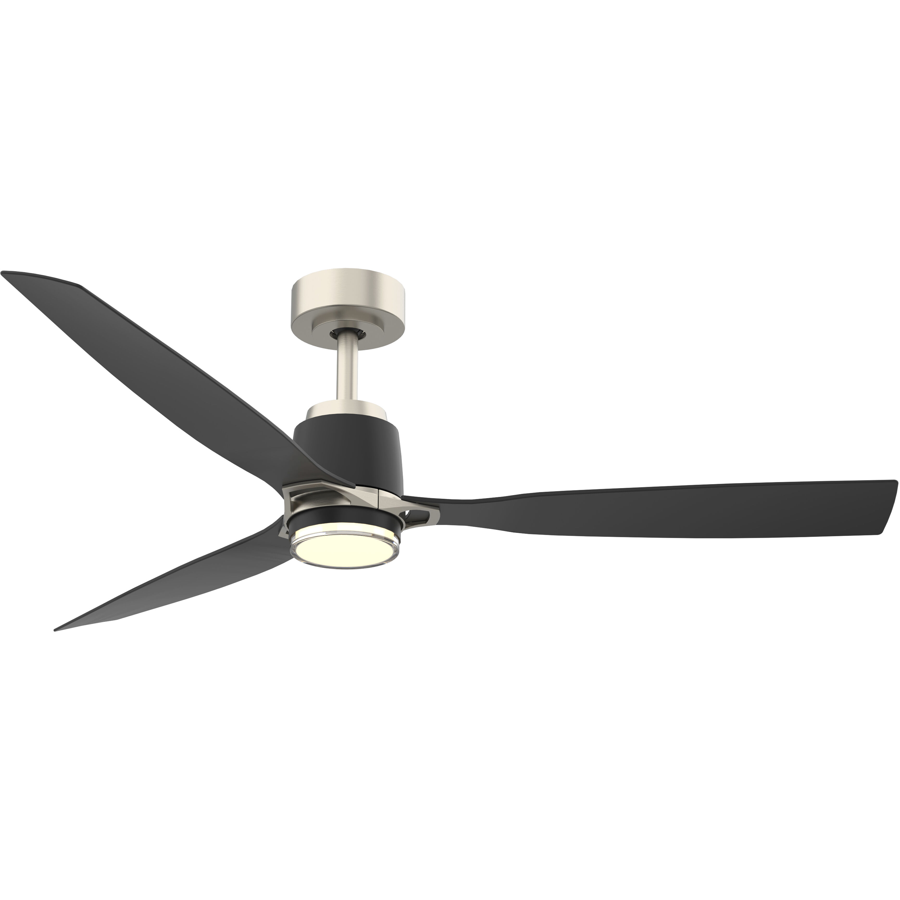 Foxden 53 inch Brushed Nickel with Coal Blades Smart Ceiling Fan