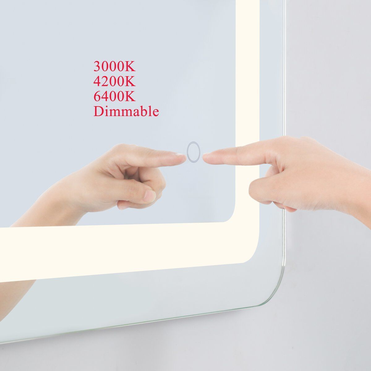 Genesis 36 X 27 inch Glossy White LED Mirror