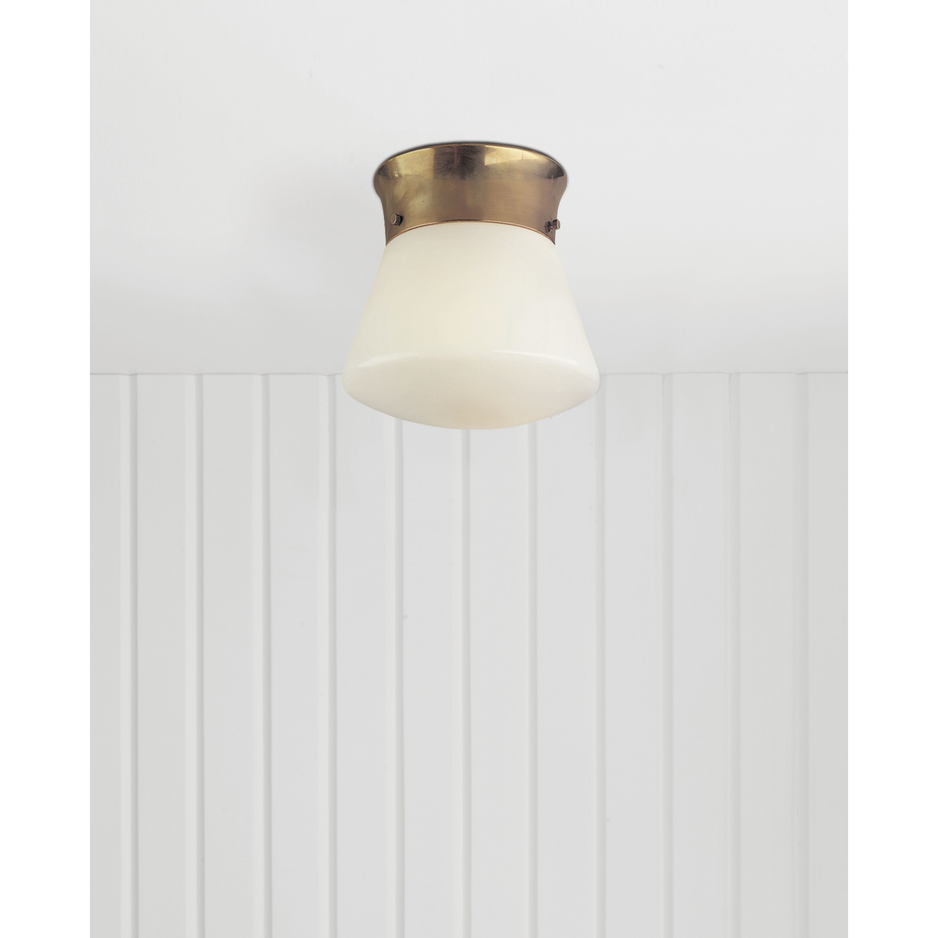 Thomas O'Brien Perry 1 Light 9.5 inch Hand-Rubbed Antique Brass Flush Mount Ceiling Light