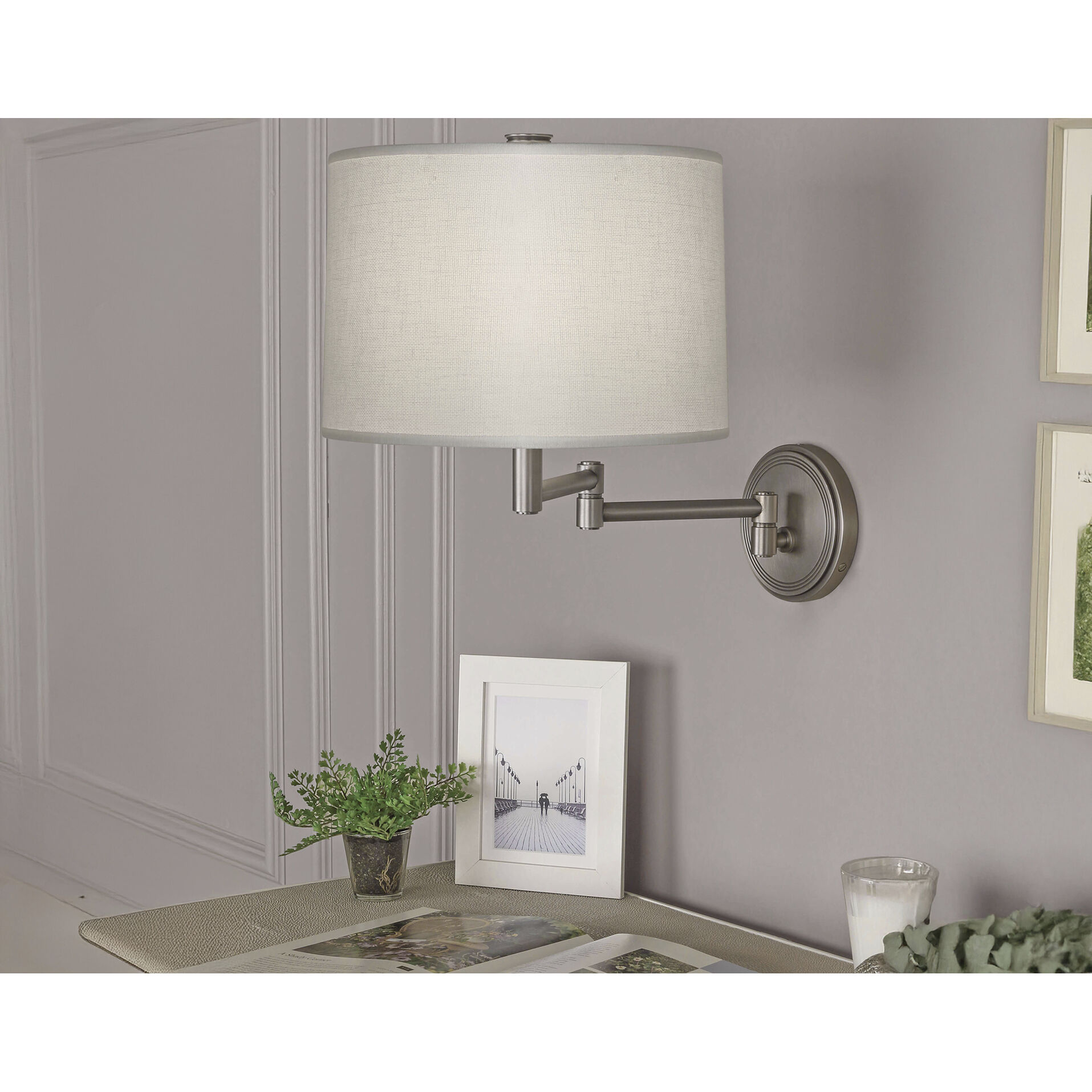 Sofia 11.5 inch 100.00 watt Dark Antique Nickel Wall Swinger Wall Light
