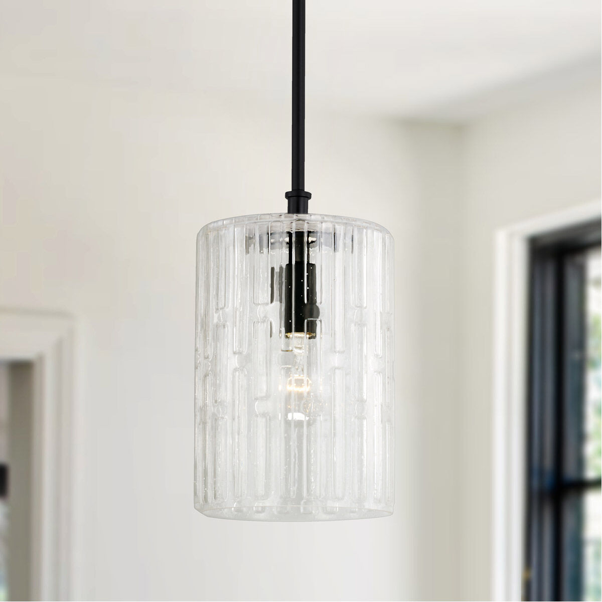 Emerson 1 Light 7 inch Matte Black Pendant Ceiling Light