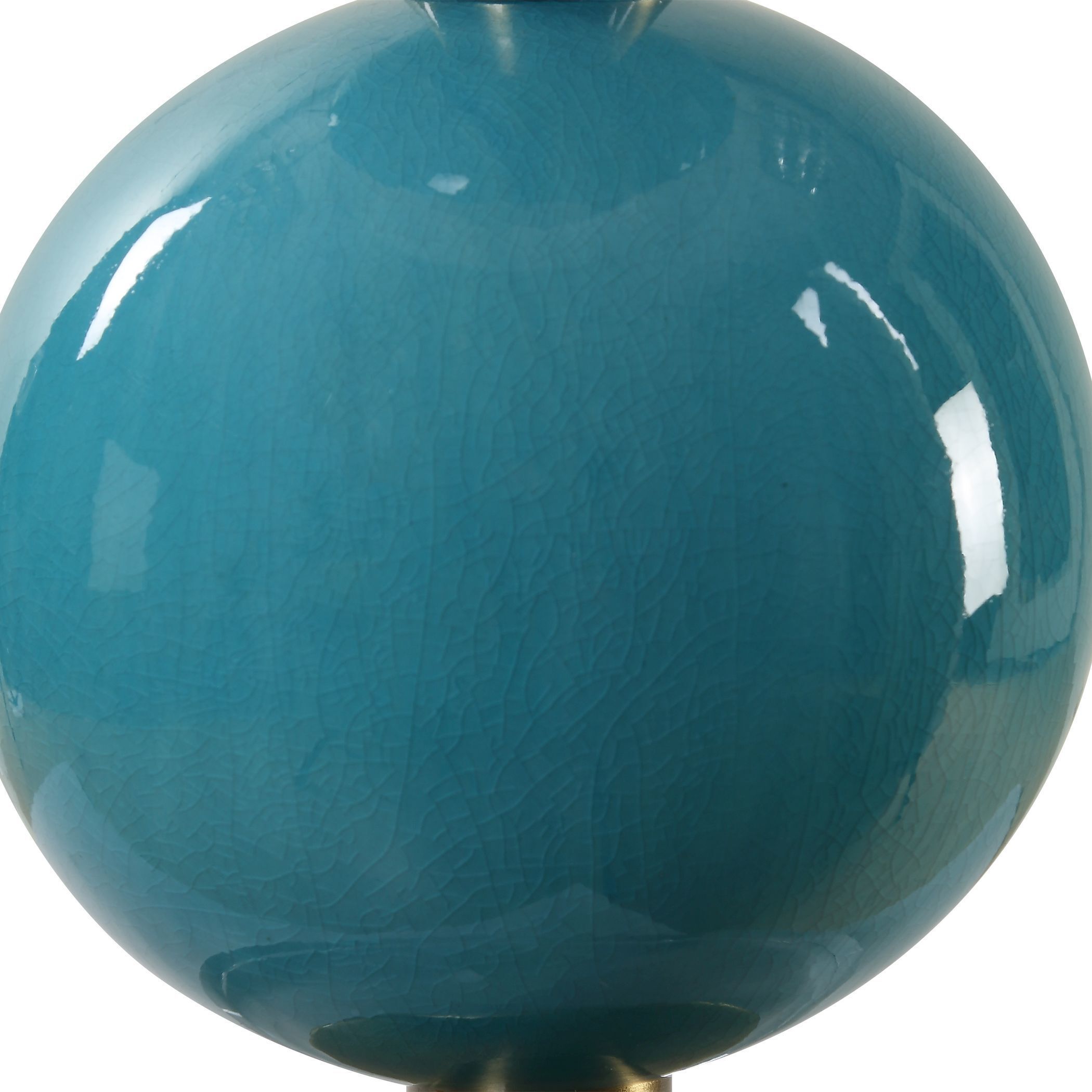 Palawan 31.25 inch 150.00 watt Crackled Turquoise Blue Glaze and Antique Brass Table Lamp Portable Light