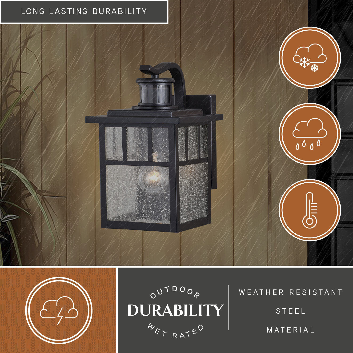 Mission Oil Burnished Bronze Outdoor Motion Sensor, Dualux