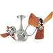Matthews-Gerbar Vent-Bettina 44 inch Polished Chrome with Mahogany Blades Ceiling Fan, Matthews-Gerbar