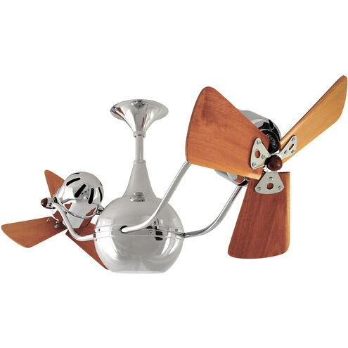 Matthews-Gerbar Vent-Bettina 44 inch Polished Chrome with Mahogany Blades Ceiling Fan, Matthews-Gerbar