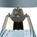 Lena 24 inch Blue Glass Table Lamp Portable Light, Small