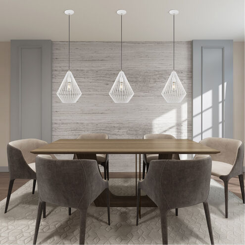 Geometric 1 Light 12 inch White Mini Pendant Ceiling Light