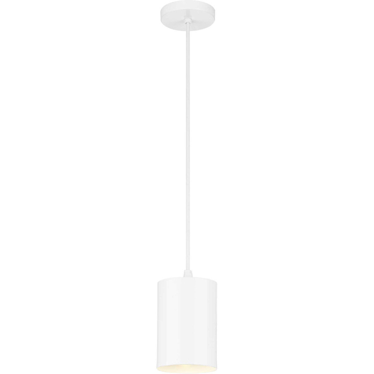 CYL RNDS 1 Light 5 inch White Outdoor Pendant