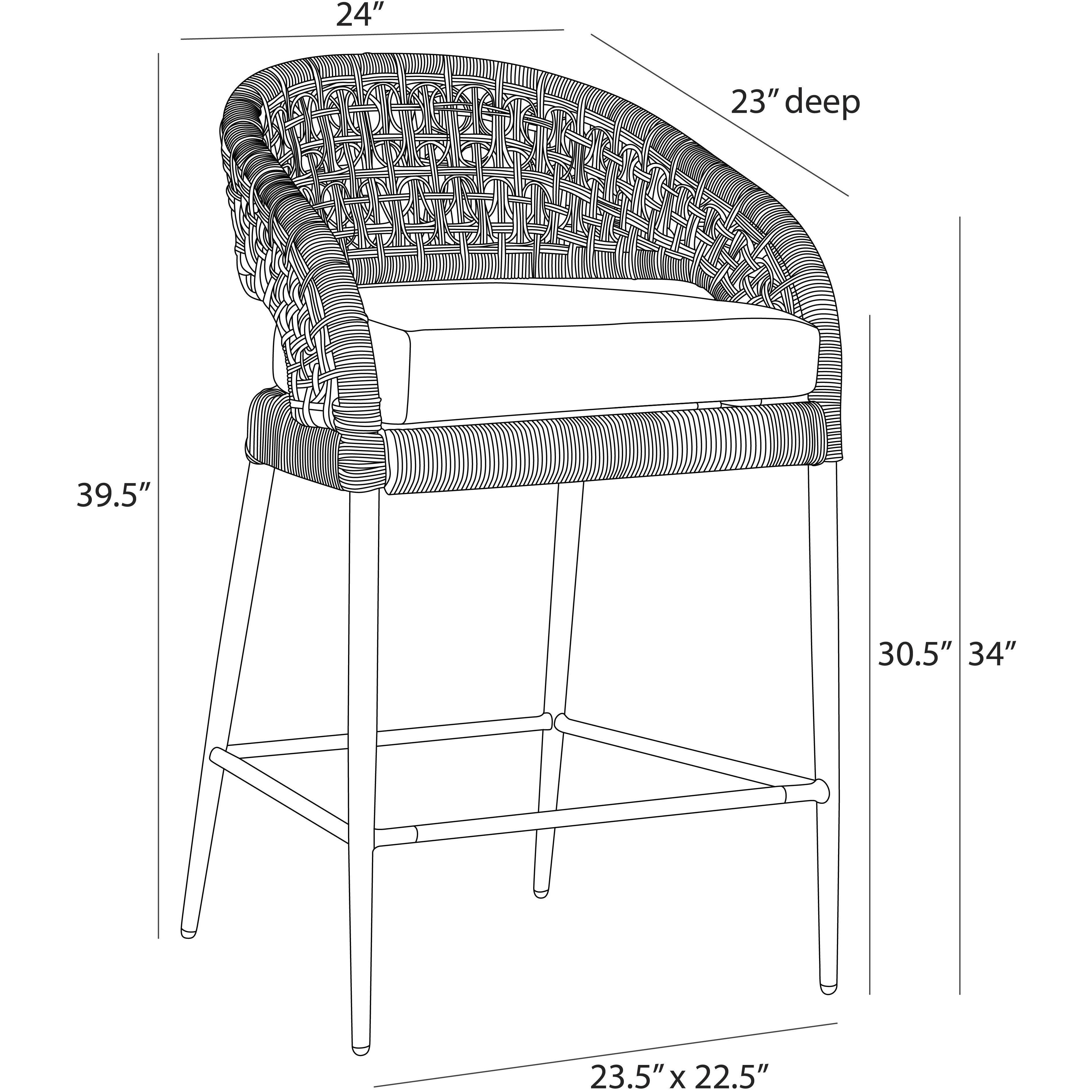 Juri 39.5 inch Porpoise and Charcoal Brown with Dark Gray Outdoor Counter Stool