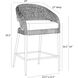 Juri 39.5 inch Porpoise and Charcoal Brown with Dark Gray Outdoor Counter Stool