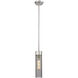 Empire 1 Light 3.13 inch Satin Nickel Pendant Ceiling Light in Plated Smoke Glass
