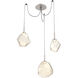 Gem LED 17 inch Metallic Beige Silver Swag Multi-Pendant Ceiling Light in 3000K LED, Amber
