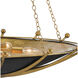 Fontaine 6 Light 40.5 inch Antique Gold Leaf and Contemporary Gold Leaf and Satin Black Chandelier Ceiling Light