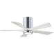 Atlas Irene-5HLK 42 inch Polished Chrome with Matte White Blades Ceiling Fan, Flush Mounted