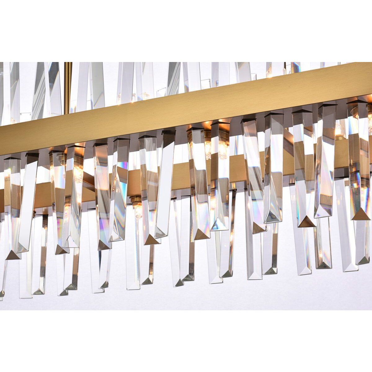 Serephina 20 Light 36 inch Satin Gold Linear Chandelier Ceiling Light