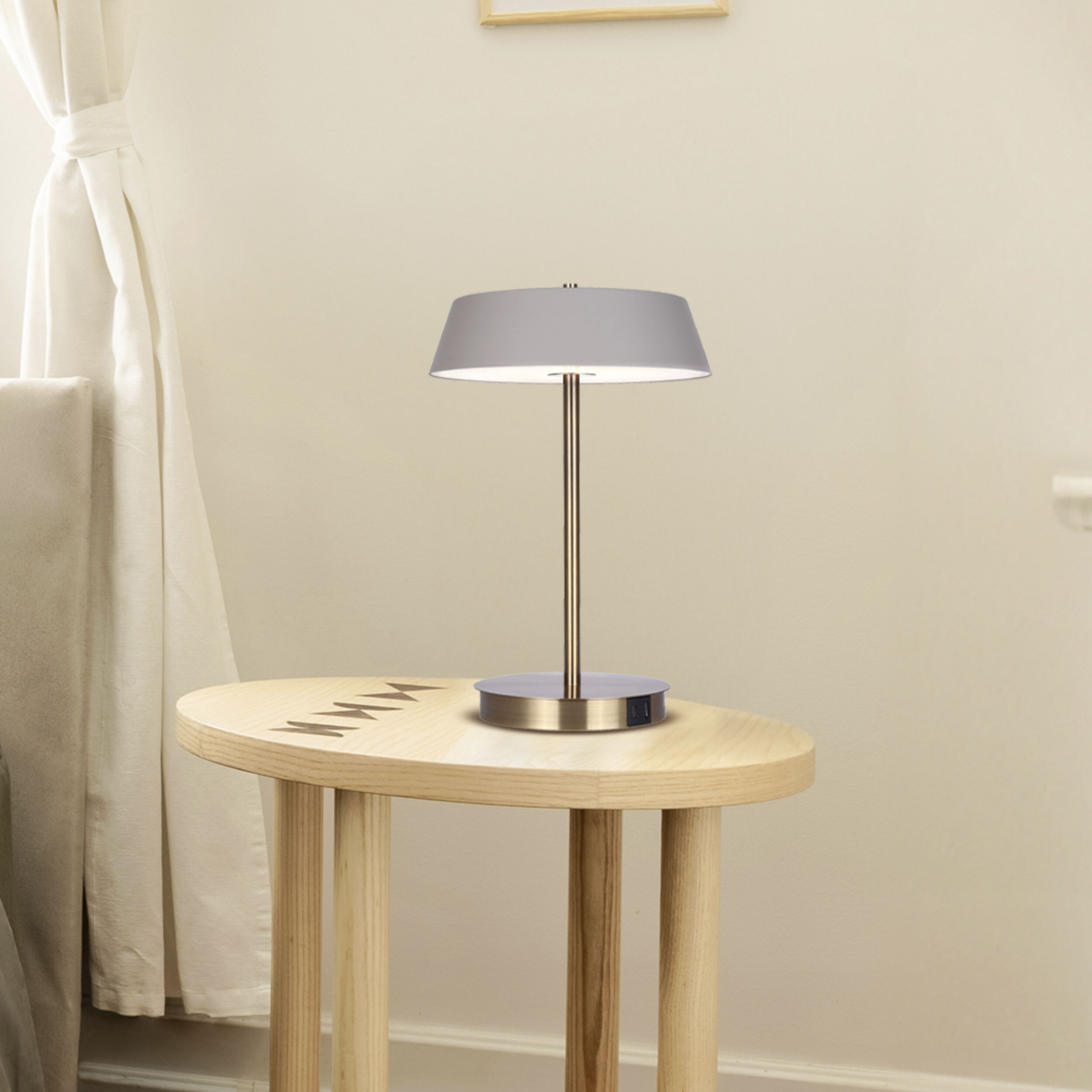 Jessa 14 inch 16.00 watt Gold Table Lamp Portable Light in Gray Metal