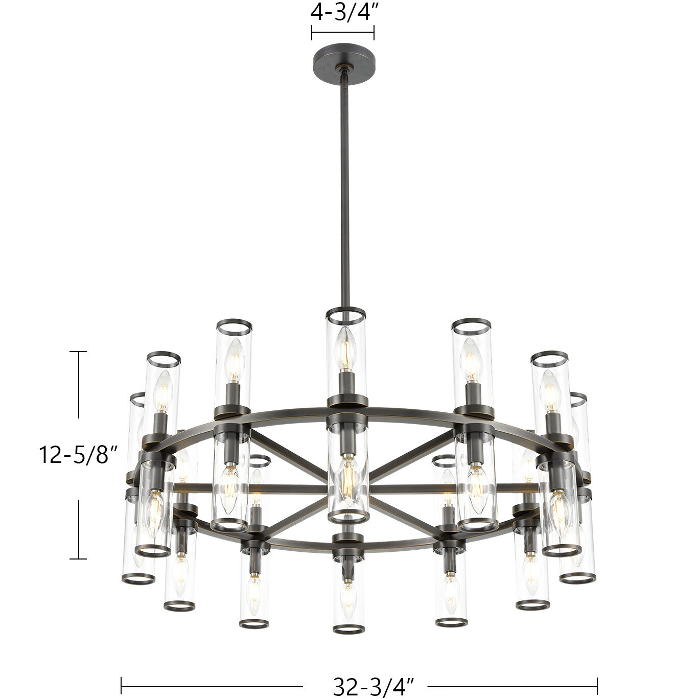 Revolve 24 Light 32.75 inch Clear Glass/Natural Brass Chandelier Ceiling Light