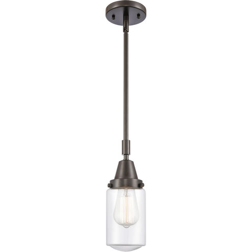Franklin Restoration Dover LED 5 inch Oil Rubbed Bronze Mini Pendant Ceiling Light in Clear Glass