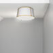 Trapezoid 3 Light 16 inch Gold with White Flush Mount Ceiling Light