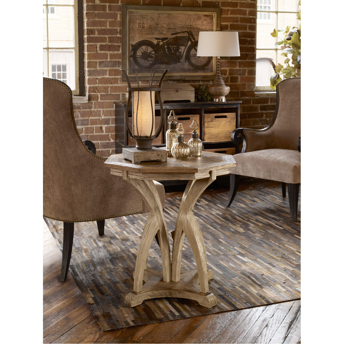 Ranen 28 X 26.12 inch Aged White Accent Table