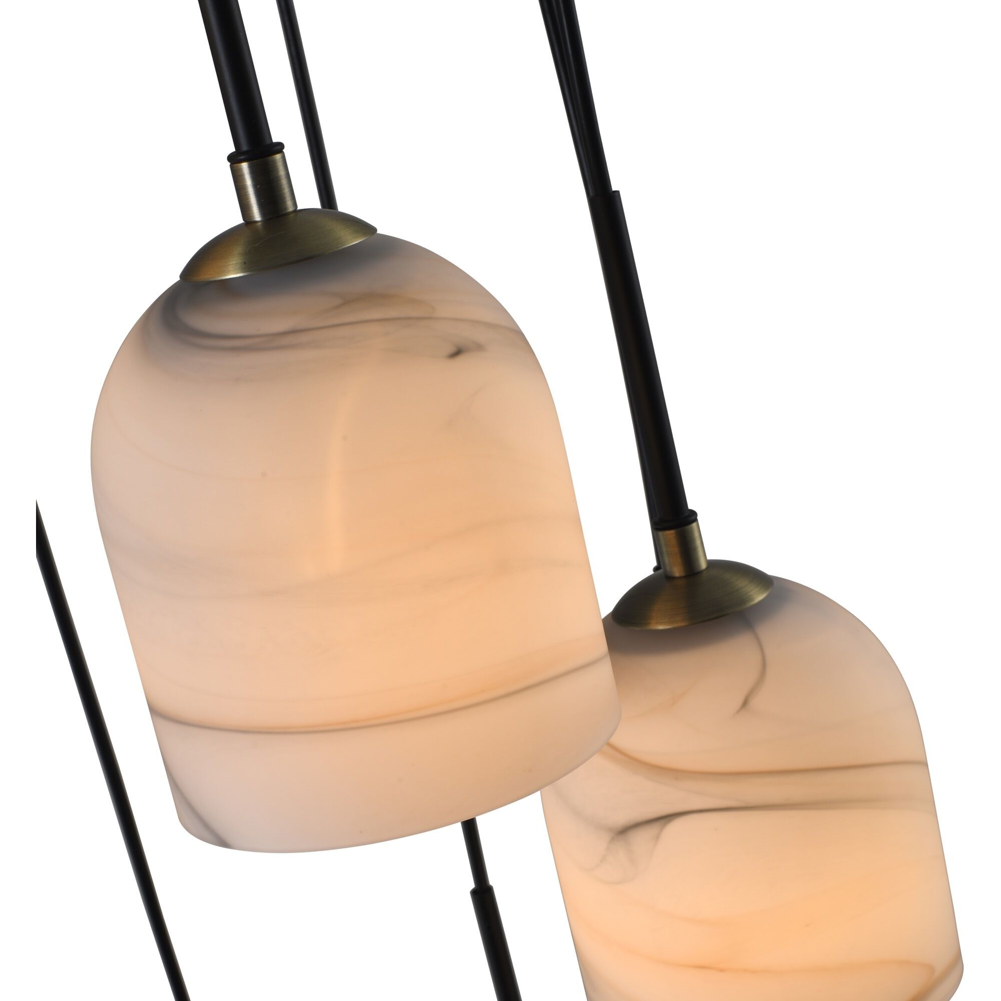 Crema 8 Light 18.5 inch Black and Brushed Brass Chandelier Ceiling Light