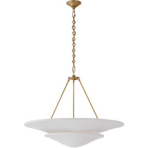 AERIN Mollino 6 Light 32 inch Hand-Rubbed Antique Brass Tiered Chandelier Ceiling Light, Large