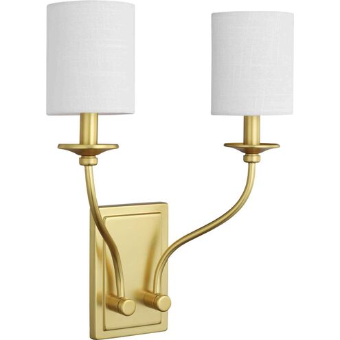 Bonita 2 Light 14 inch Satin Brass Wall Sconce Wall Light, Design Series