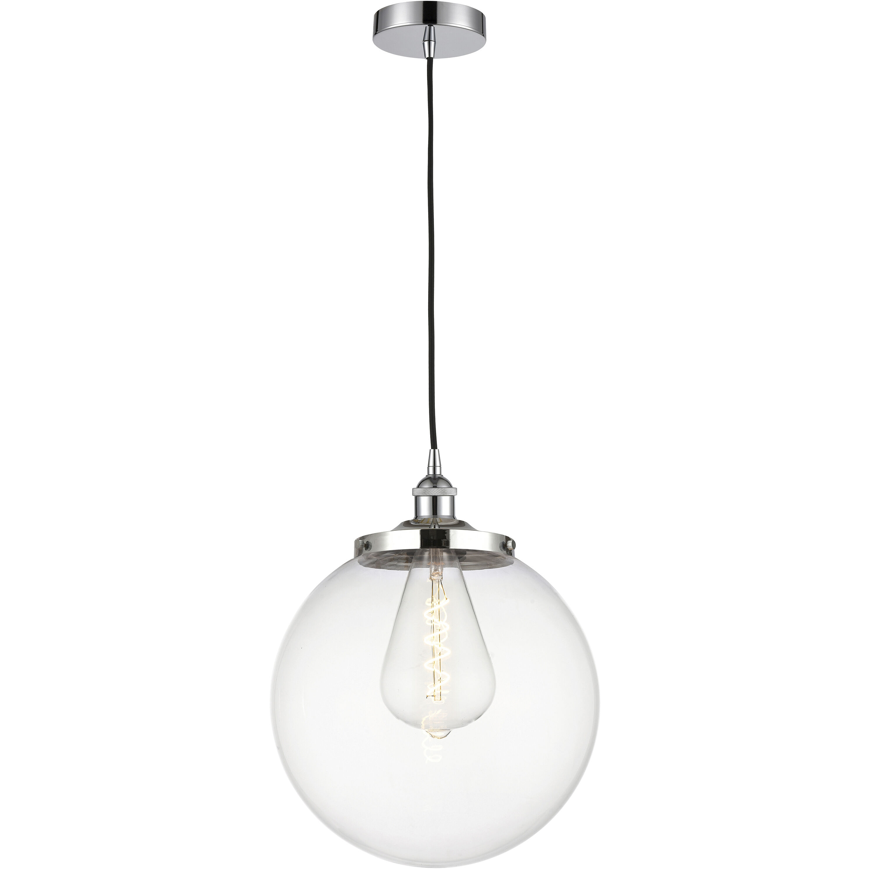 Beacon 1 Light 13.75 inch Polished Chrome Mini Pendant Ceiling Light in Clear Glass