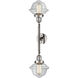 Franklin Restoration Small Oxford 2 Light 17 inch Polished Nickel Bath Vanity Light Wall Light in Clear Glass, Franklin Restoration