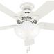 Swanson 44 inch Fresh White with Fresh White/Natural Wood Blades Ceiling Fan