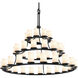 CandleAria 45 Light 60 inch Matte Black Chandelier Ceiling Light in Cream (CandleAria), Cylinder with Melted Rim, 31500 Lm LED