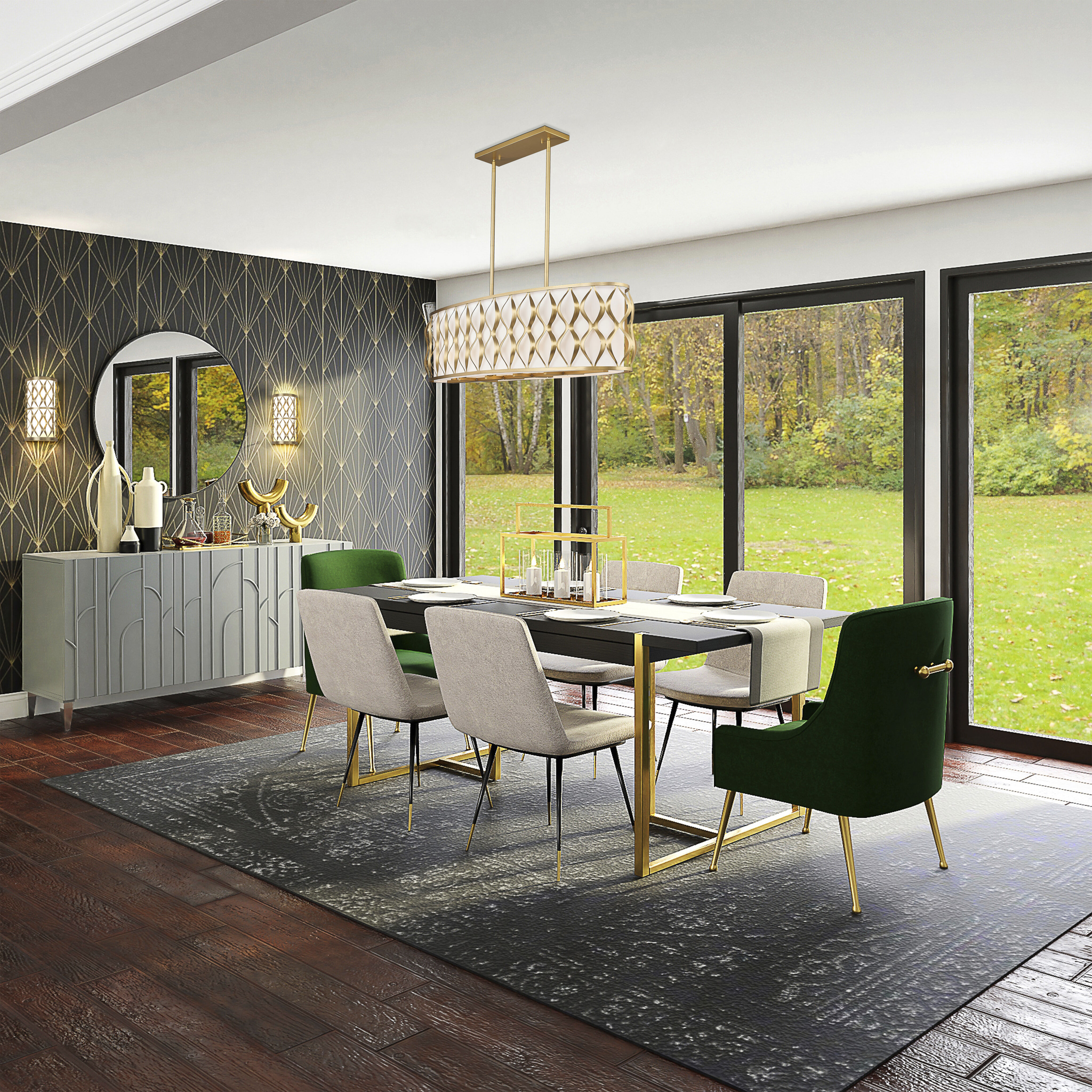 Harden 10 Light 43 inch Modern Gold Linear Chandelier Ceiling Light