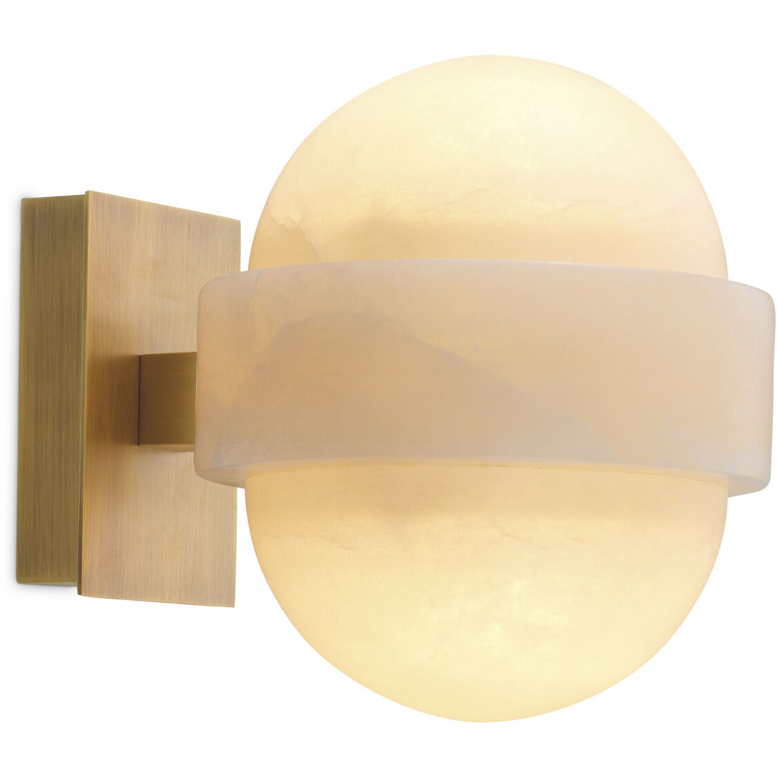 Icarus 2 Light 7.09 inch Antique Brass and Alabaster Wall Lamp Wall Light