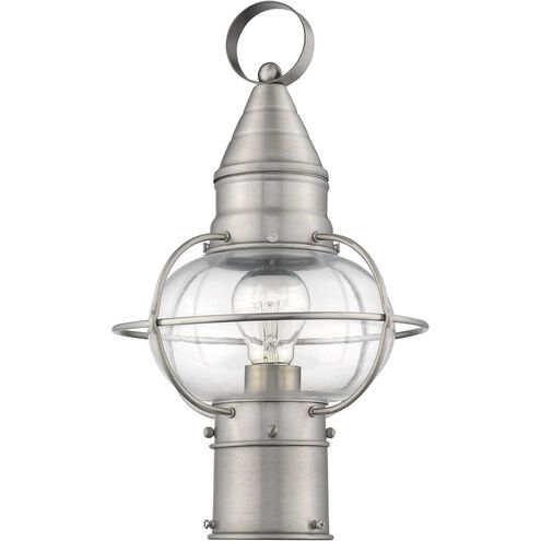 Newburyport 1 Light 15 inch Brushed Nickel Outdoor Post Top Lantern