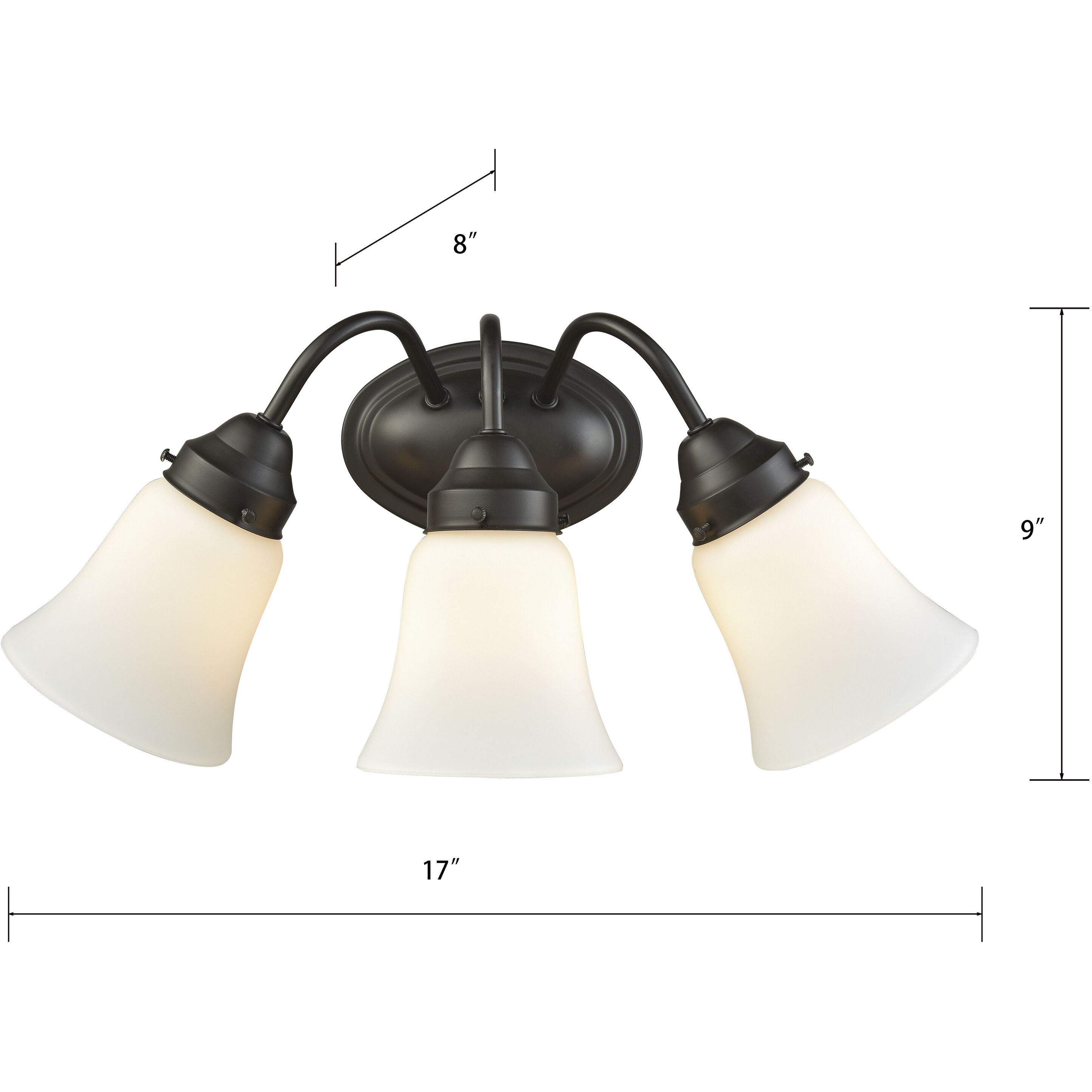 Califon 3 Light 17 inch Oil Rubbed Bronze Vanity Light Wall Light