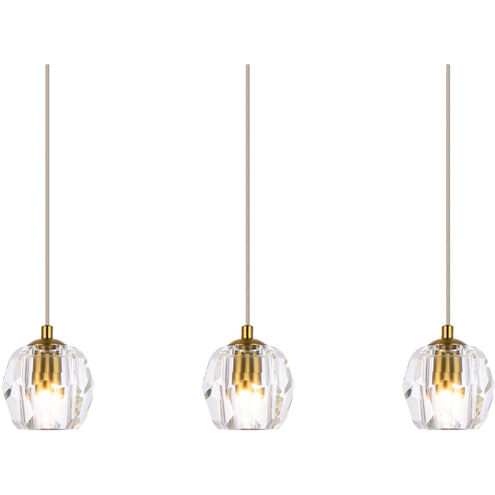 Eren 3 Light 28 inch Gold Linear Pendant Ceiling Light