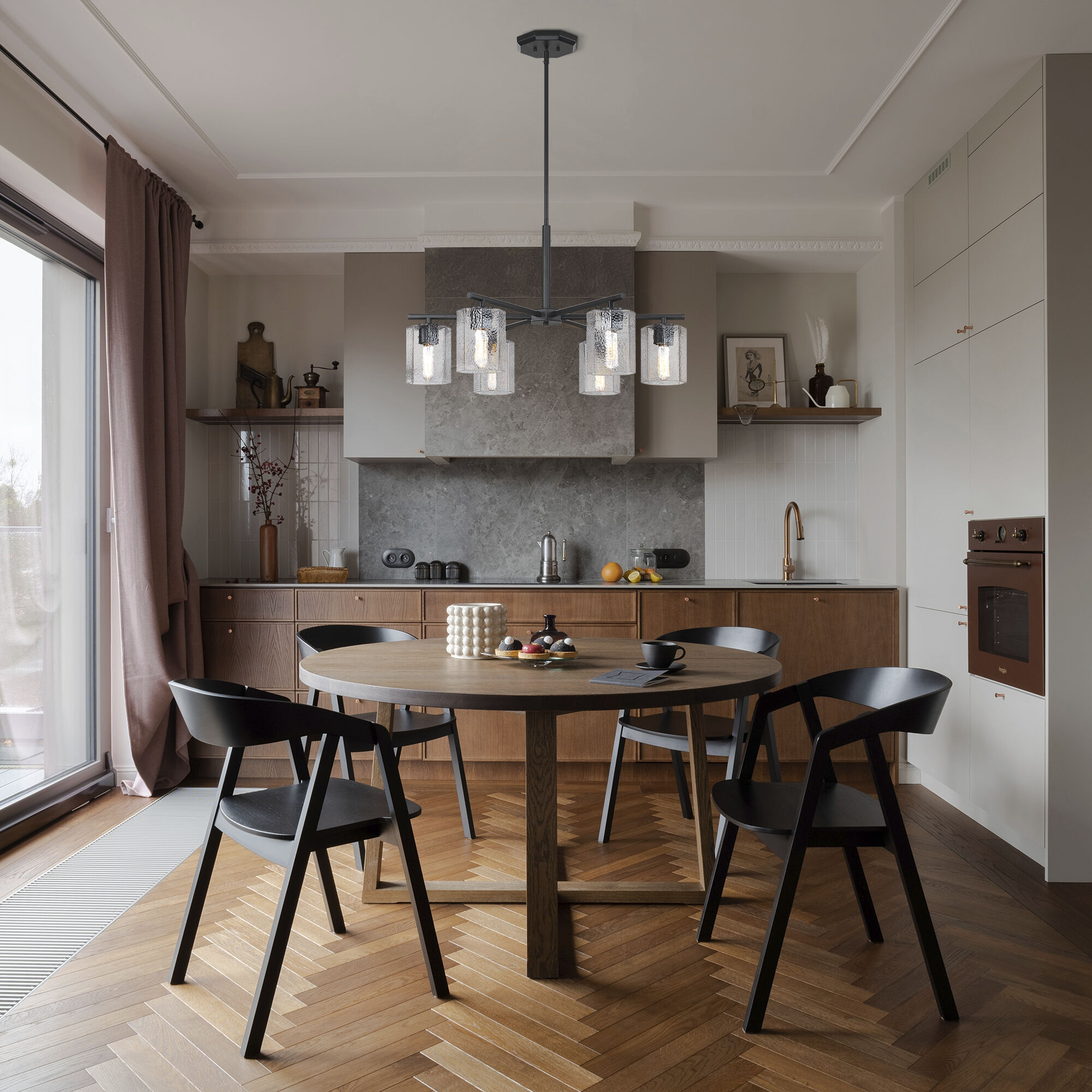 Haven LED 32 inch Matte Black Chandelier Ceiling Light