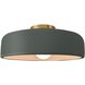 Radiance 1 Light 13 inch Pewter Green and Brushed Brass Semi Flush Ceiling Light