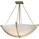 Compass 3 Light 27.4 inch Modern Brass Semi-Flush Ceiling Light in Opal, Large