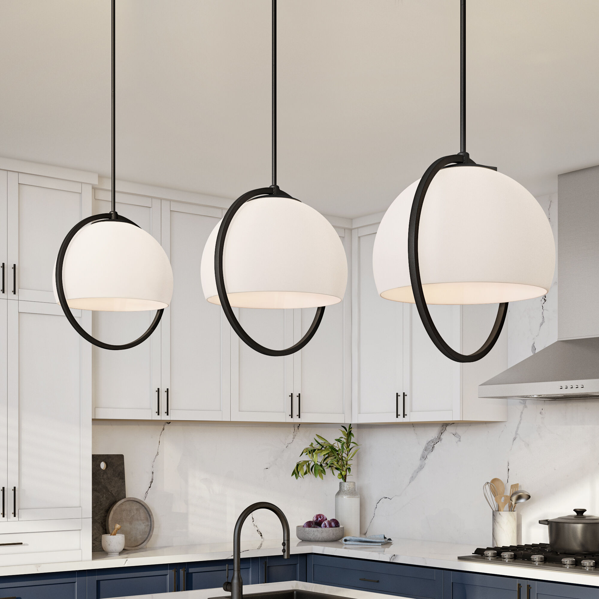 Eterna 1 Light 12 inch Matte Black Pendant Ceiling Light